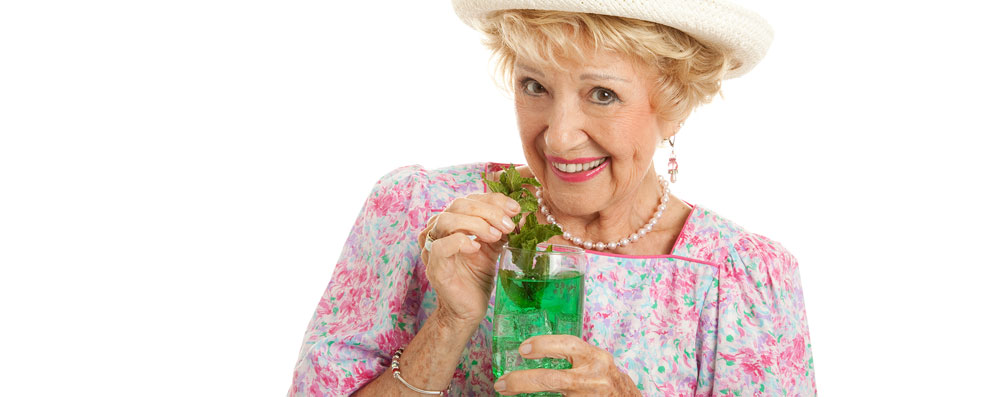 Senior enjoying a drink