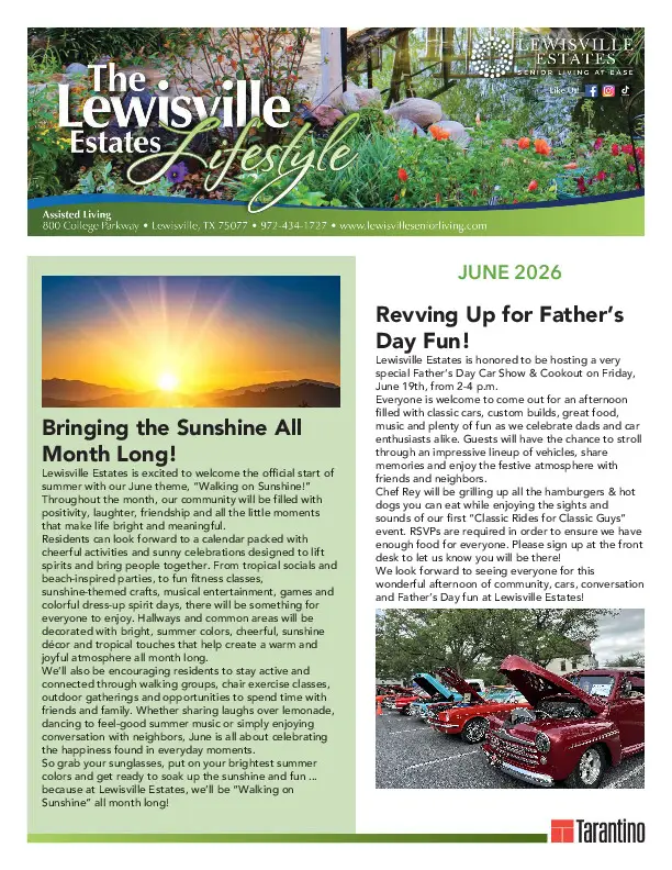 Community newsletter promoting Father's Day events