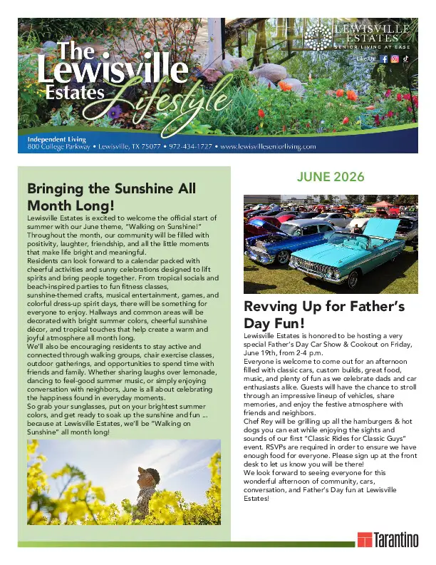 Community newsletter promoting summer activities