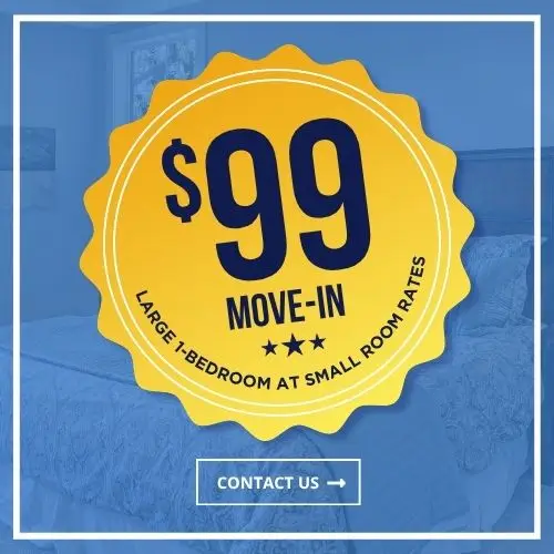 $99 move-in fee - Large 1-Bedroom at small room rates! Contact Us!